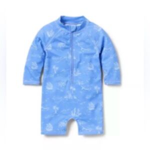 Janie and Jack Blue Patterned Kids swim suit one piece